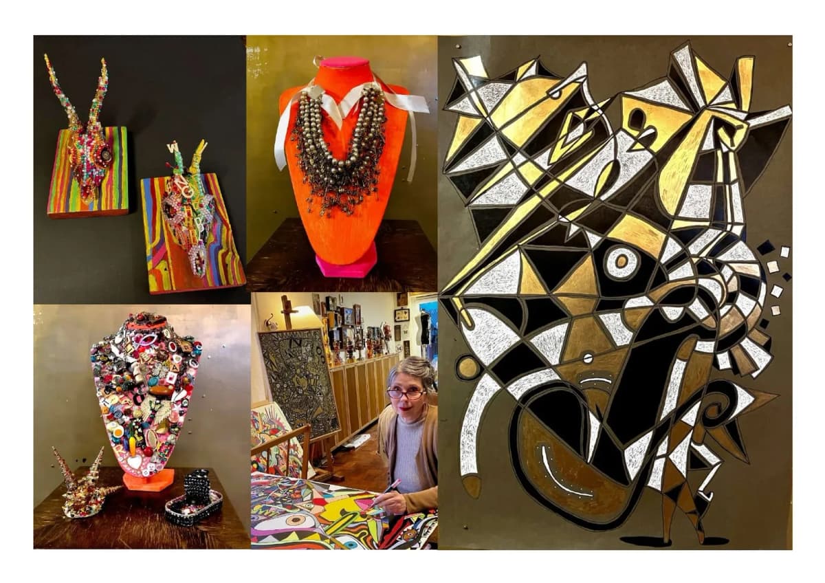 Anna C. Becker — Atelier-Ausstellung in Schmilau (Foto-Collage: A. Graetsch)